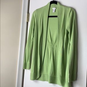 Chico's lime green drape front cardigan.